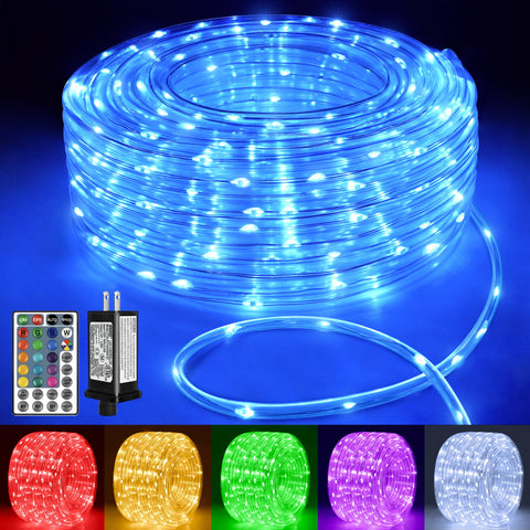 Ollny rope lights 66ft outdoor color changing for vibrant exterior illumination.