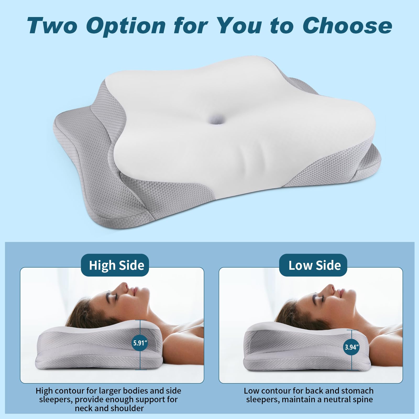 Olumoon butterfly shape design in action emphasizes head and neck cradle