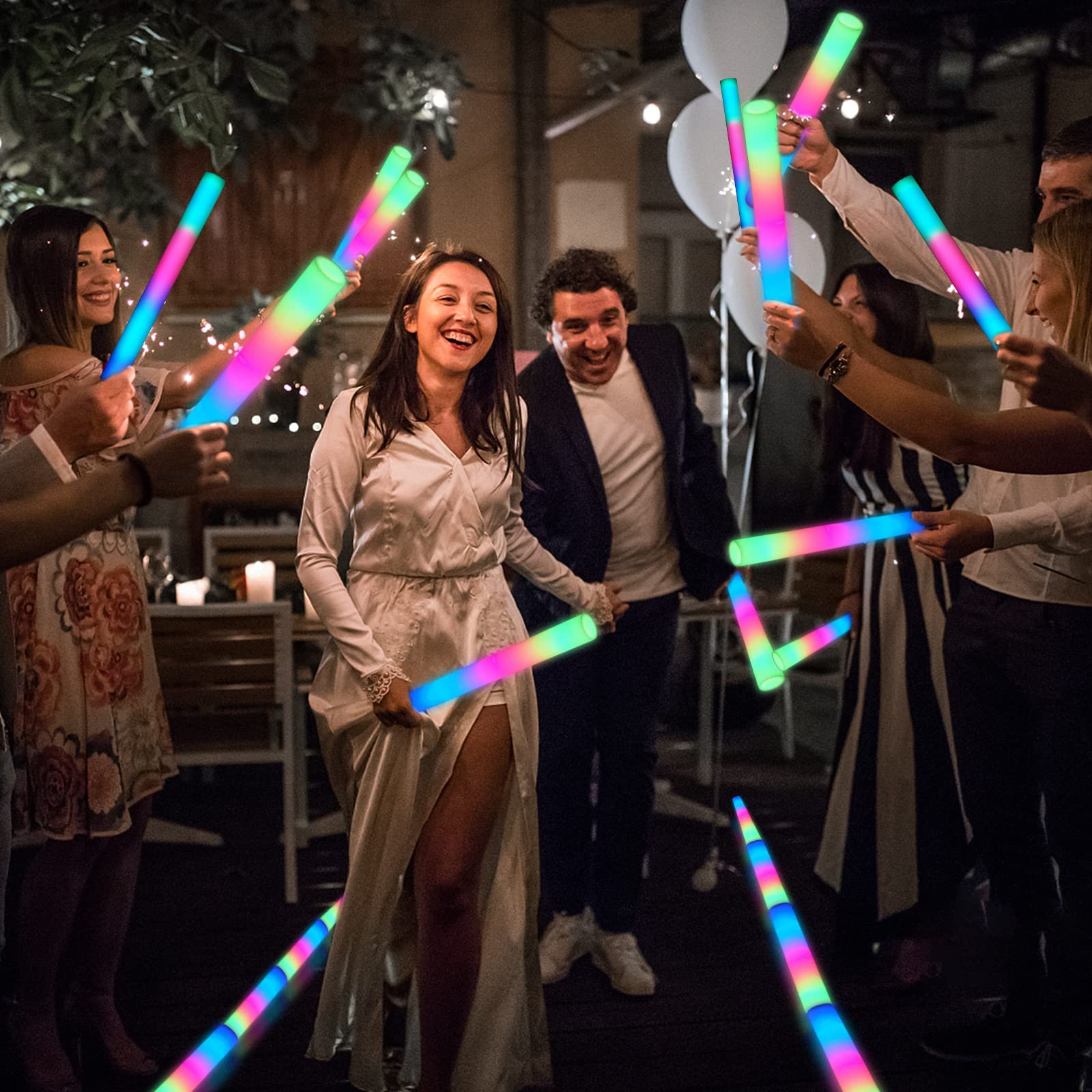 OLUPP foam glow sticks illuminate night events for hours of fun