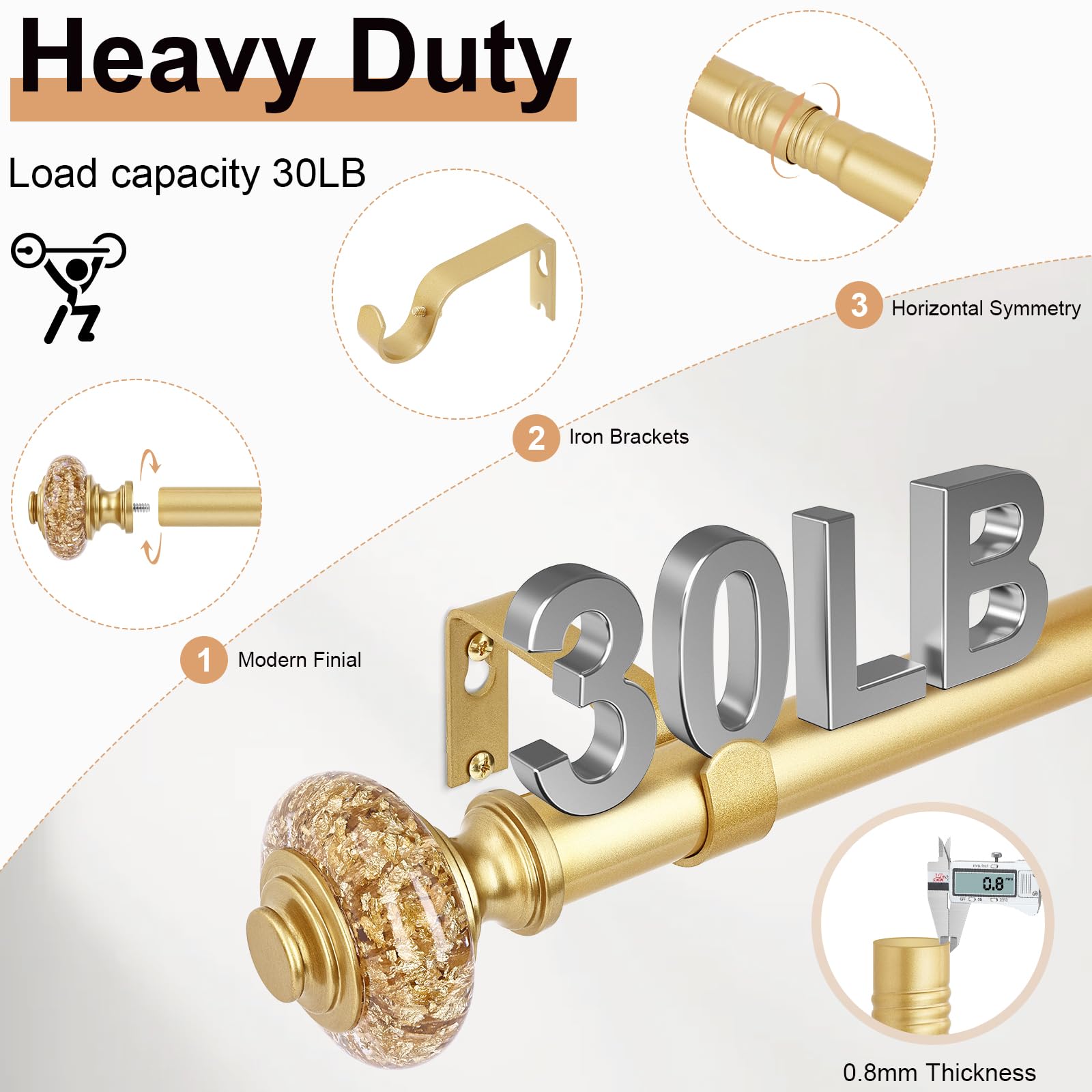 OLV 1-inch diameter rod profile with sturdy construction