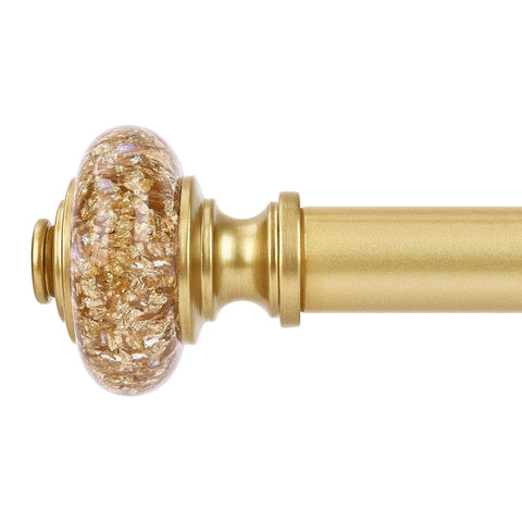 OLV gold curtain rod assembly shown for quick, stylish setup