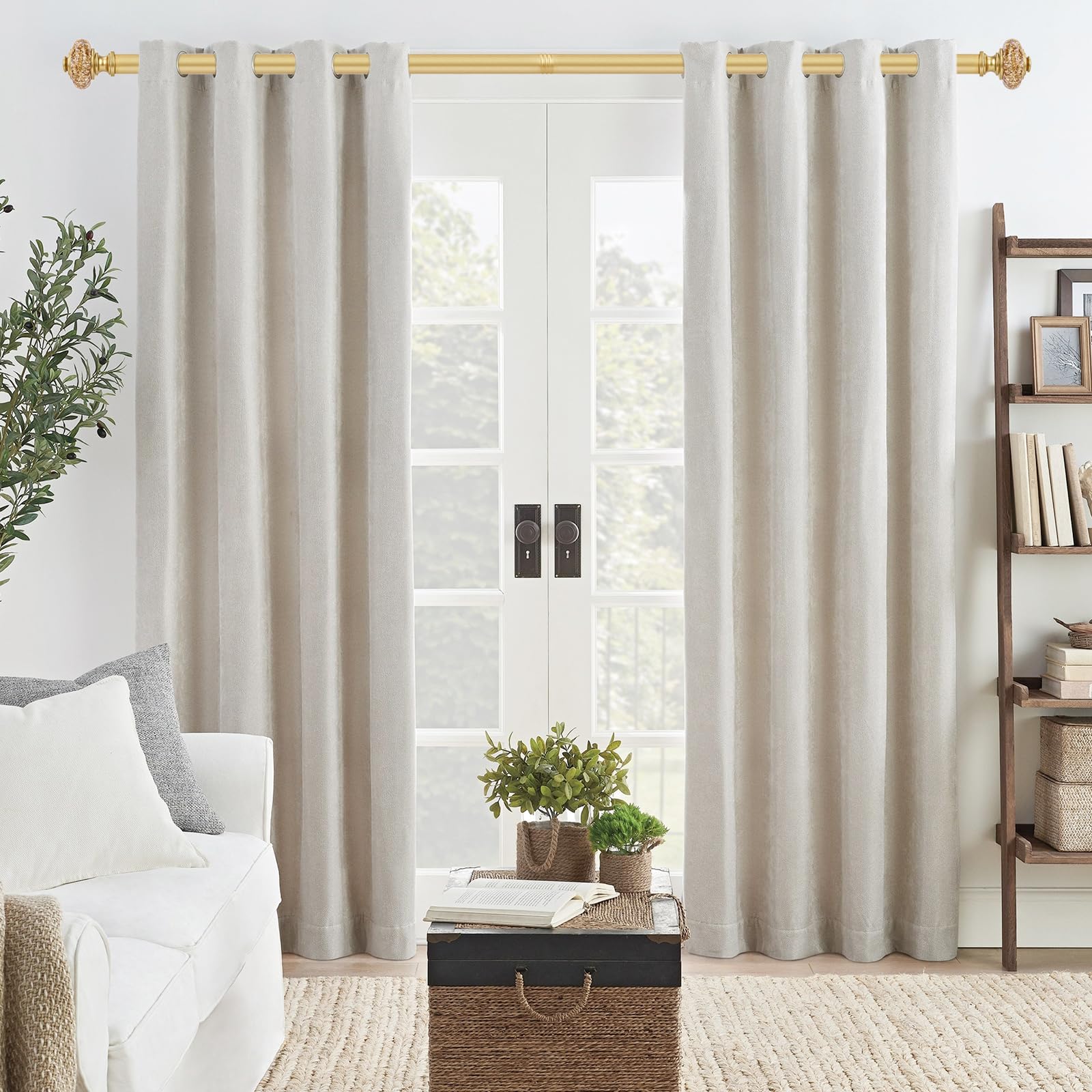 OLV packaged curtain rod set ready for quick room setup