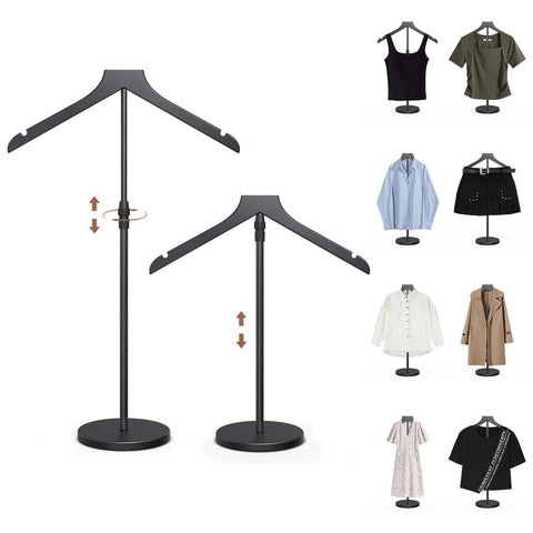 OLV two-pack shirt display stand base provides a stable foundation for garments.