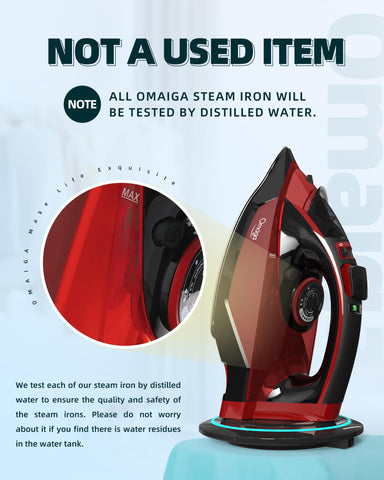 OMAIGA ceramic non-stick soleplate glides smoothly with precision