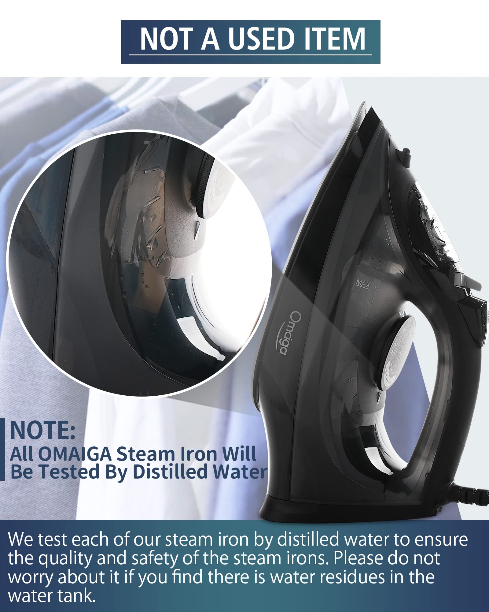 OMAIGA steam iron auto-off adds safety after use