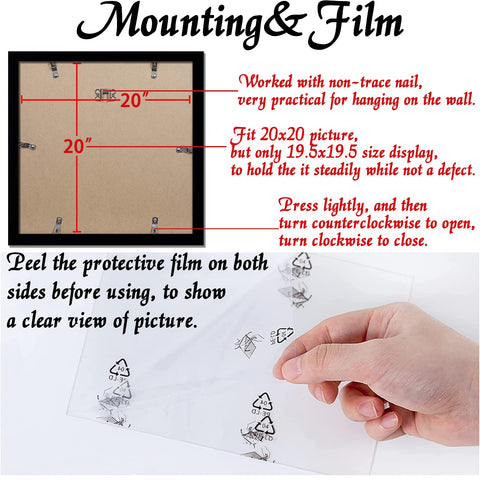 OMAIGAR 20x20 frame protective film on both sides before use
