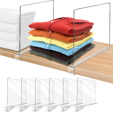 OMGelic 12-inch extra tall clear shelf divider for organized closets