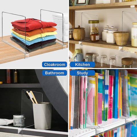 OMGelic acrylic shelf divider bottom non-slip closeup prevents shifting