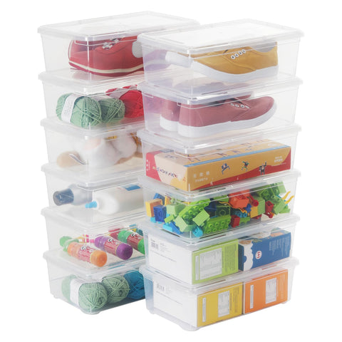 OMNISAFE stackable shoebox with clear panel for quick item lookup
