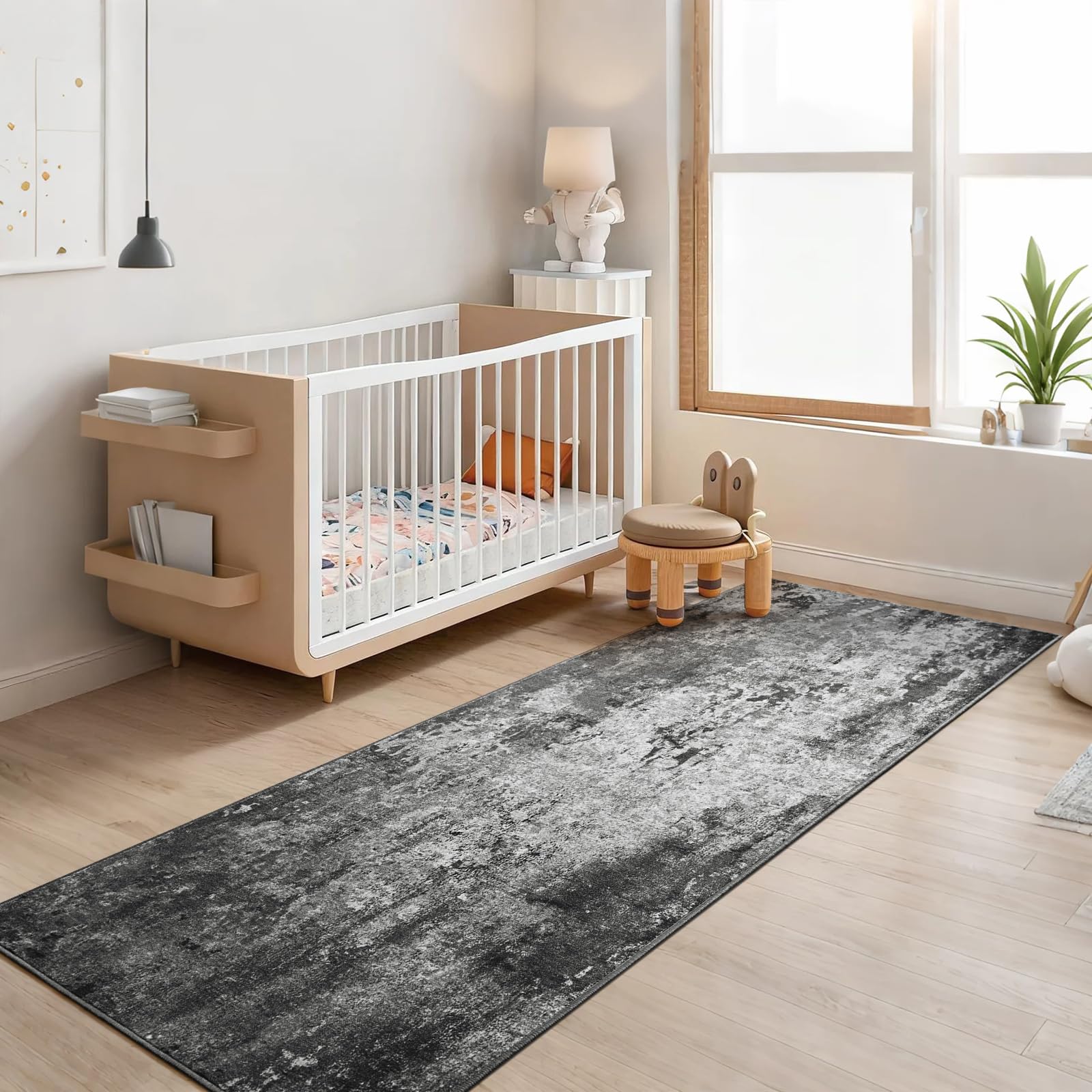 Ompaa 2x6 Black Long Rug Backing Rubber, keeps rug in place in entryways.