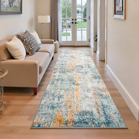 Ompaa 2x6 hallway runner with entryway view, non-slip backing for safer family traffic.