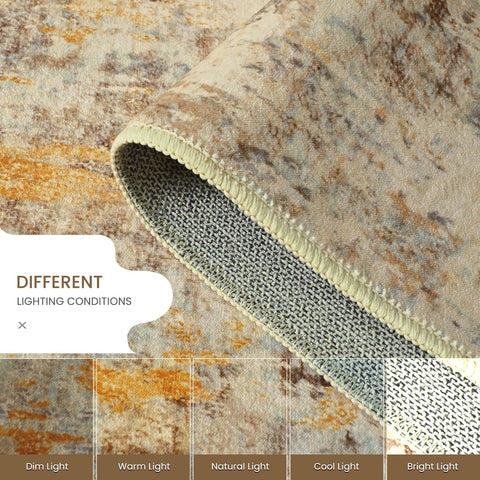 Ompaa boho abstract pattern rug elevates modern decor with subtle visual interest.
