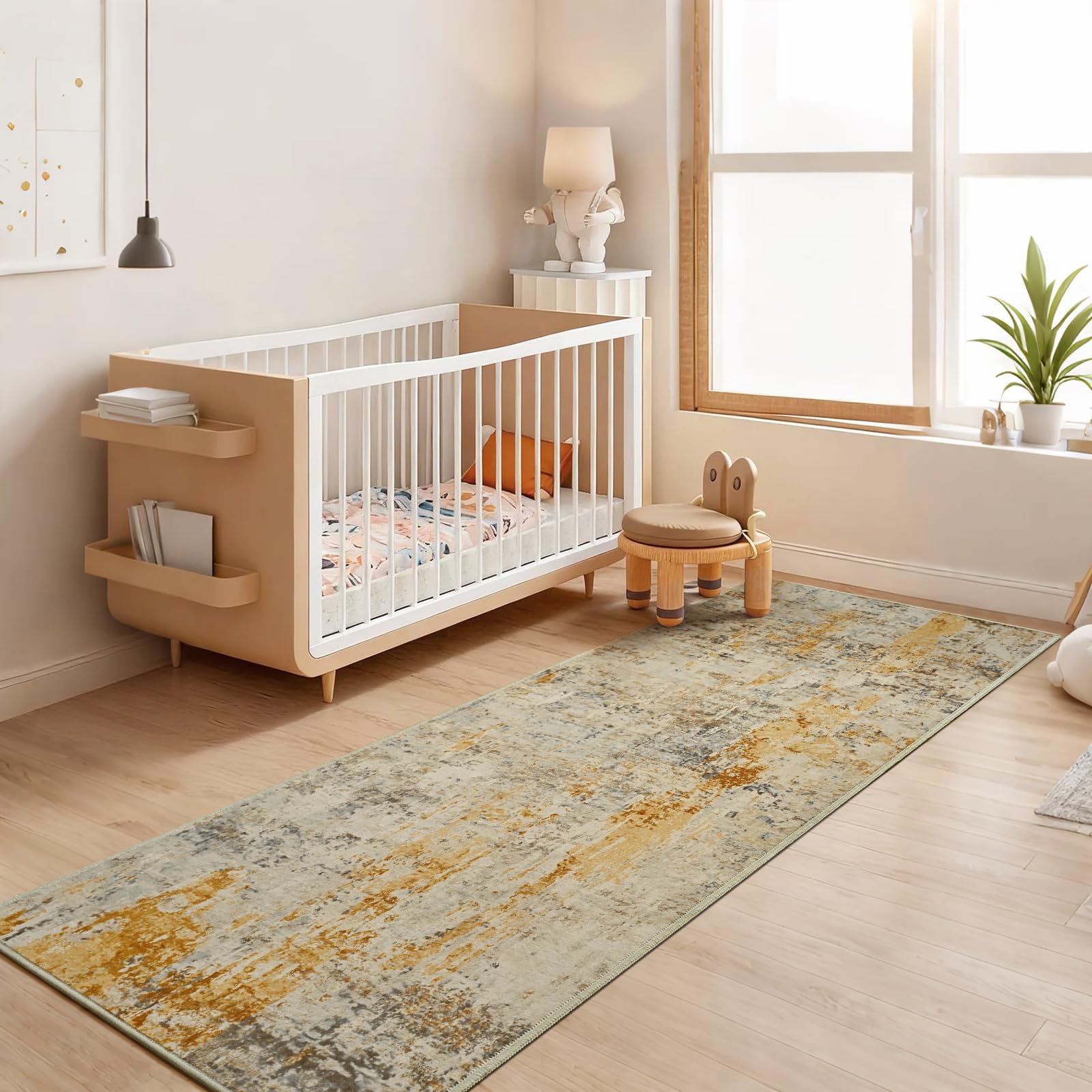 Ompaa entryway long rug suitable under furniture for easy cleaning and care.