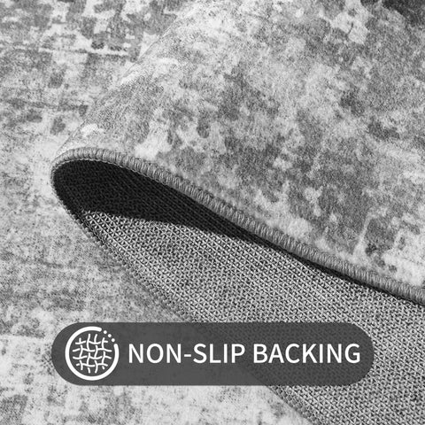 Ompaa Entryway Rug low-pile design fits under furniture.