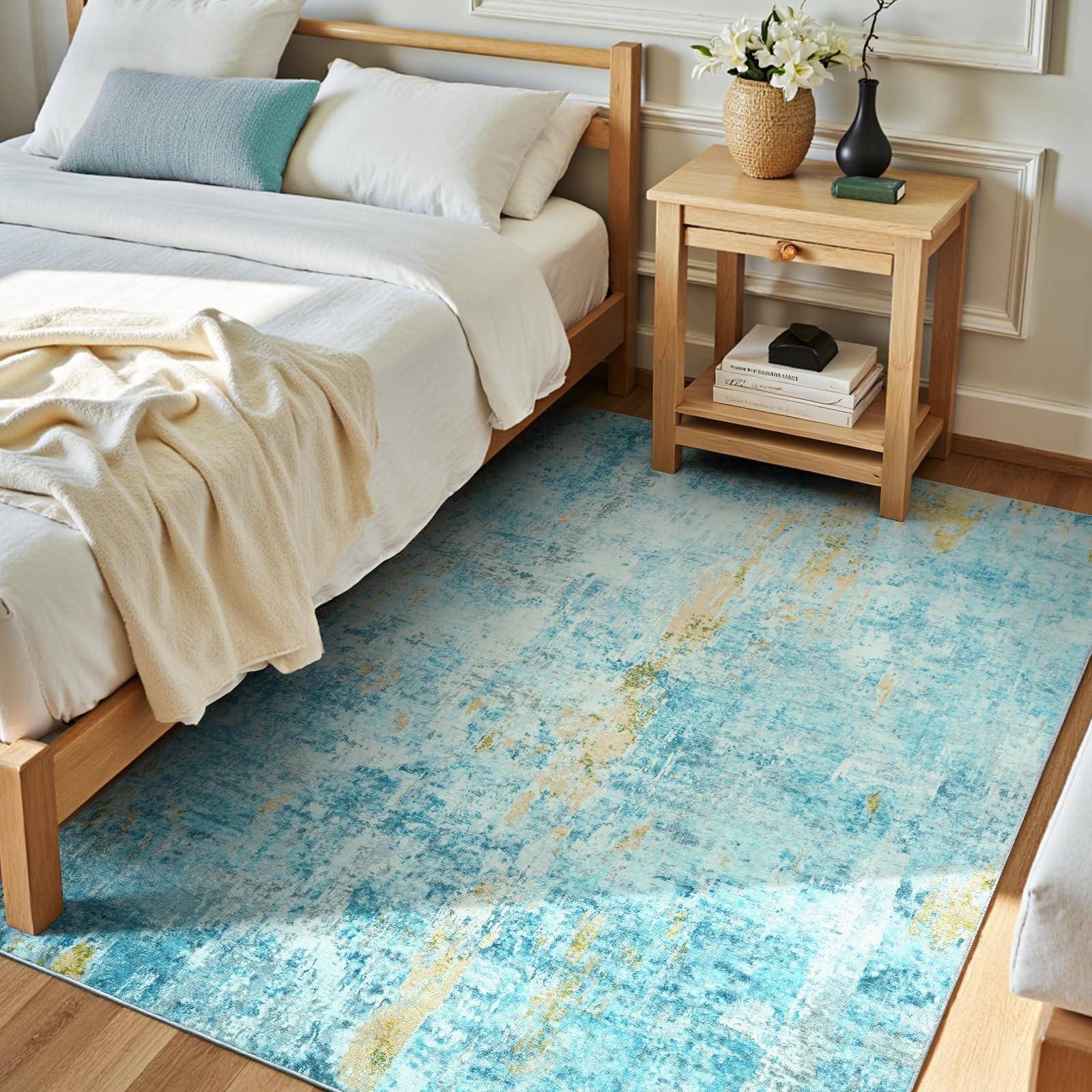 Ompaa entryway rug abstract pattern adds modern boho flair to any room.