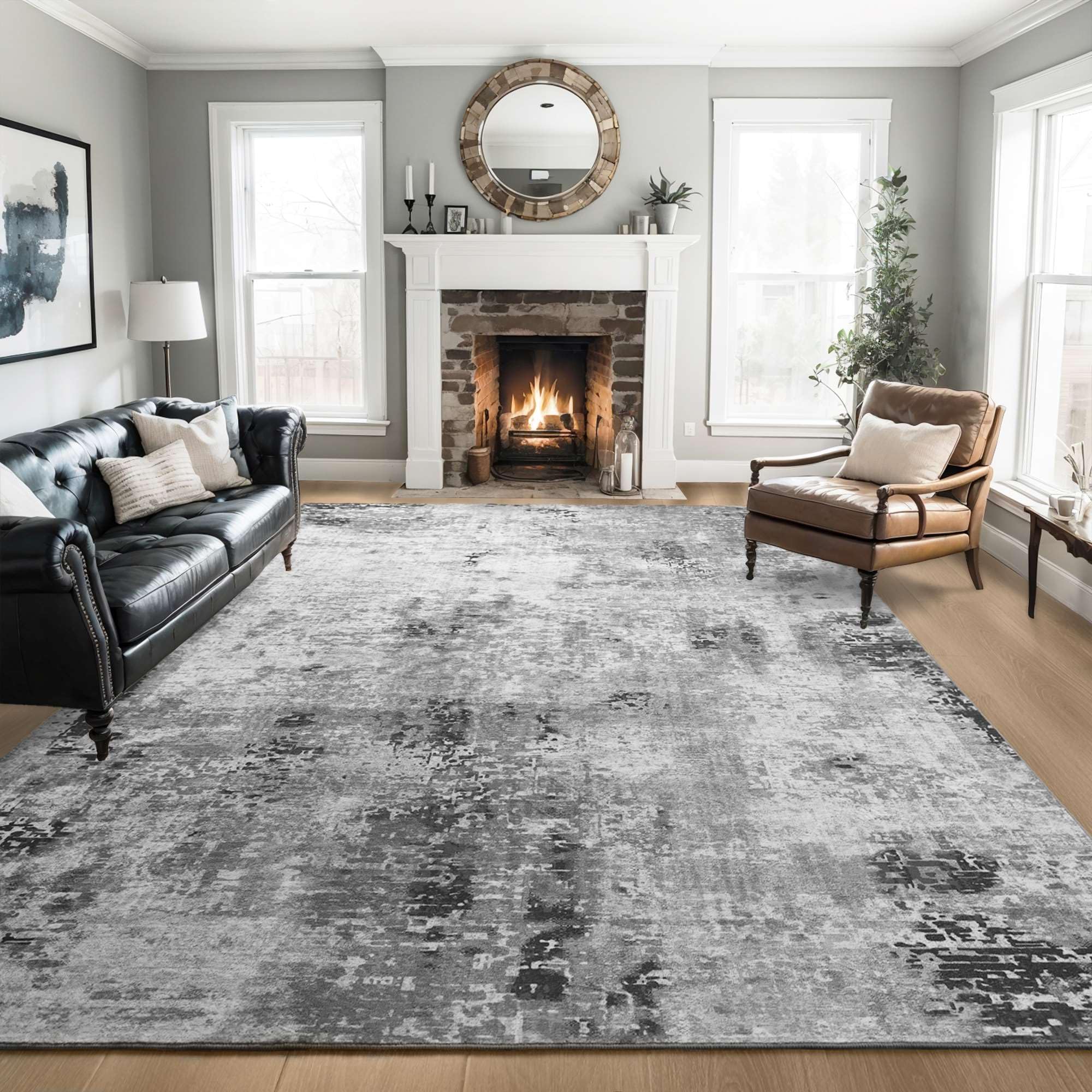 Ompaa machine-washable rug simplifies cleanup after busy days.