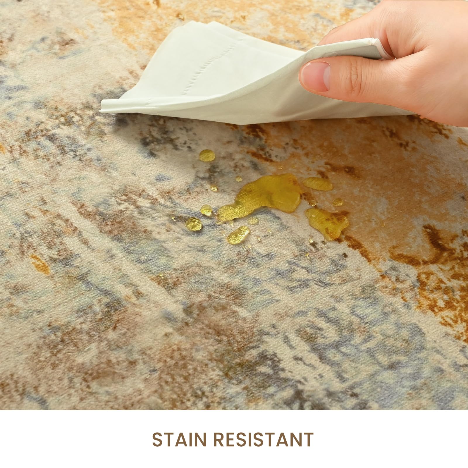 Ompaa non-slip backing helps prevent slips in households with kids.