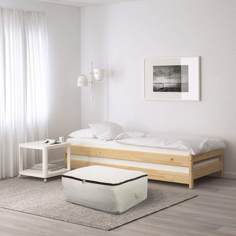 Omygarden beige canvas storage bag helps organize bedrooms, dorms, and closets