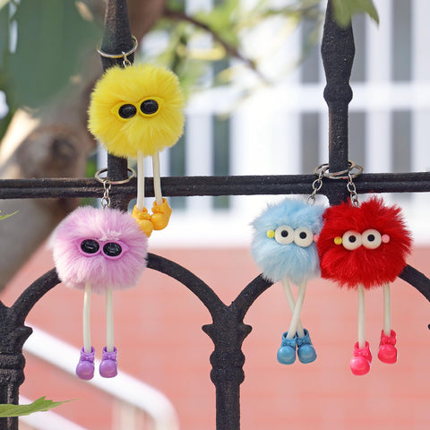 OMyFav non-toxic material close-up, safe plush keychains for kids.