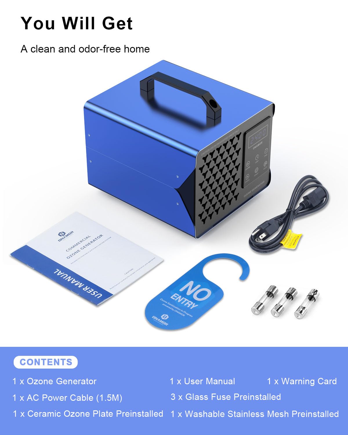 ONAMOR ozone generator ceramic plate focus signals enhanced ozone production and reliability.