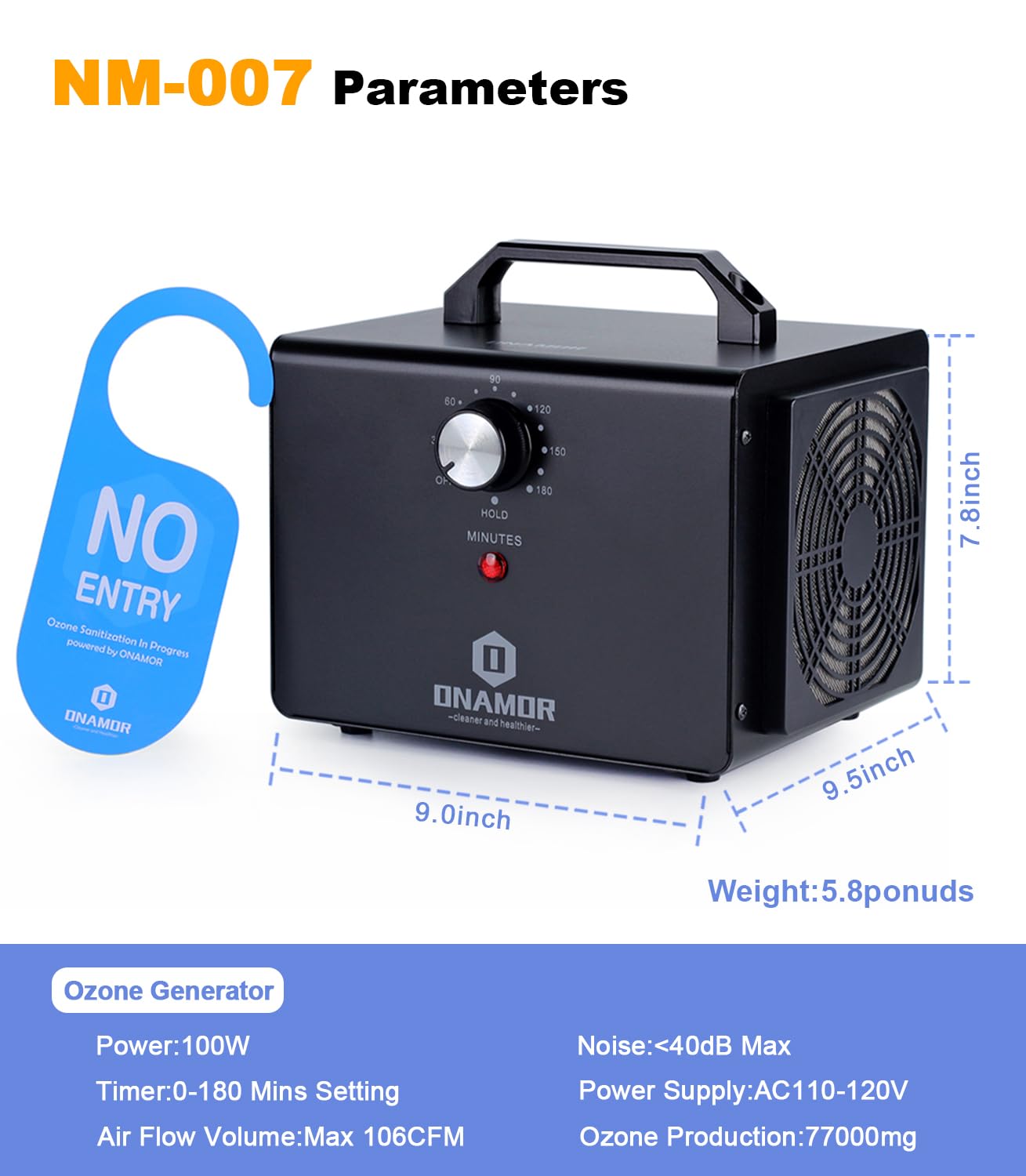 ONAMOR compact-design image conveys space-efficient odor management