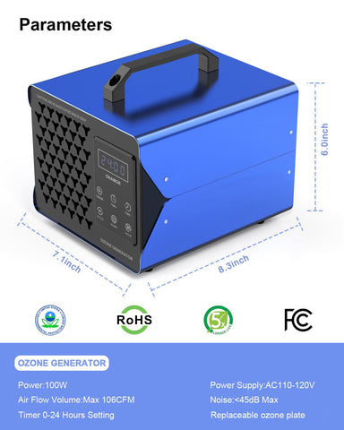 ONAMOR ozone generator portable-handle image emphasizes mobility for convenient use.