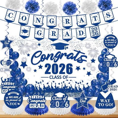 ONANNA class-of-2026 banner enhances photoshoots with bold blue and white celebration