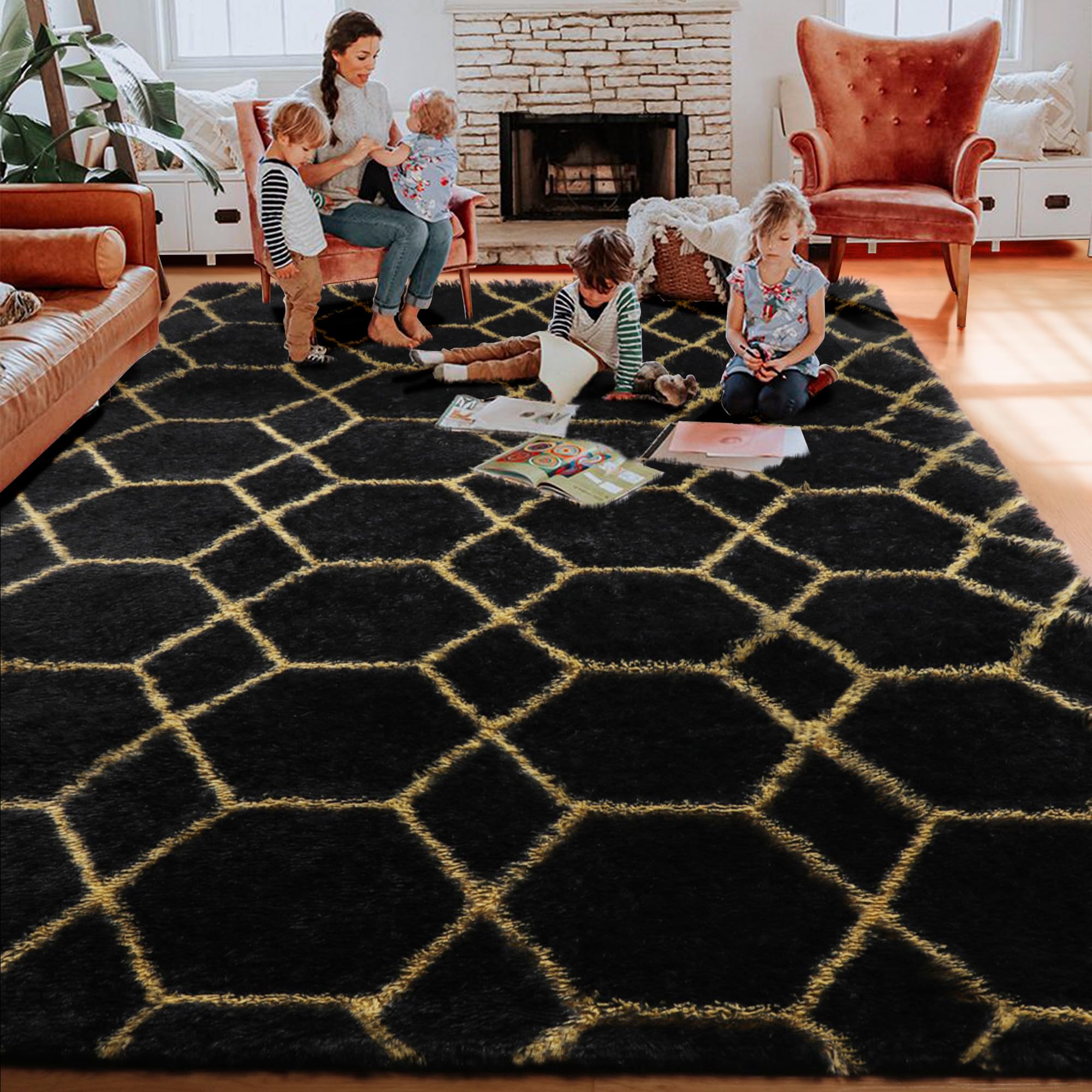 ONASAR nursery playroom rug creates a safe, comfy surface