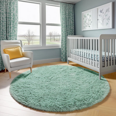 ONASAR sage-green-round-rug pet-friendly and easy to clean