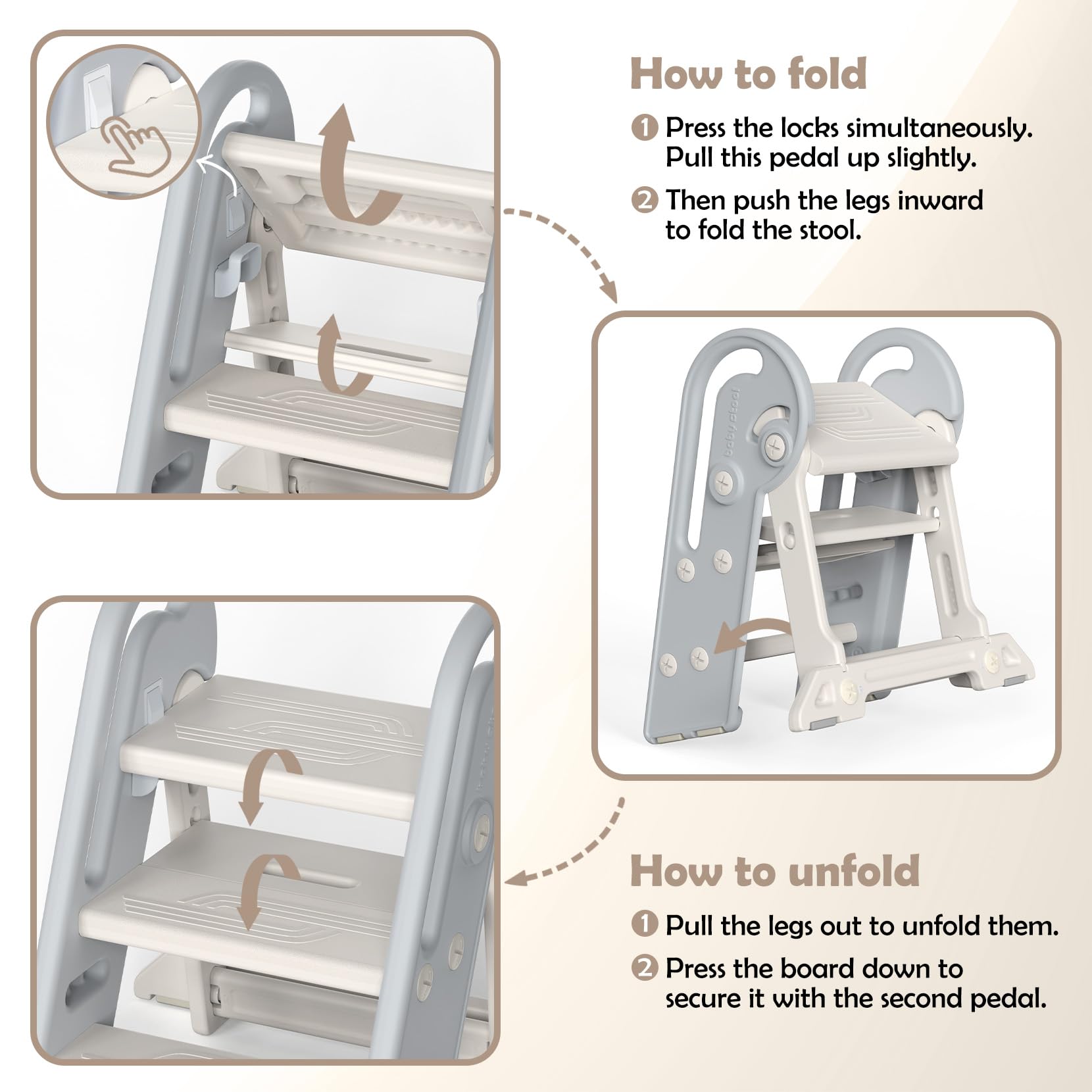 Ideal for kitchen use, allowing safe reach to counters.