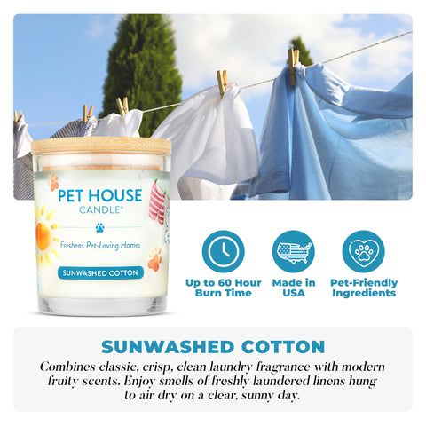One Fur All clean-burning candle with cotton-wick for steady fragrance release
