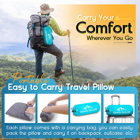1 MIDDLE ONE 15.5 by 12 inch pillow fits into luggage and backpacks