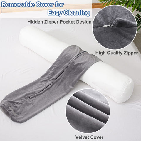 1 MIDDLE ONE decorative bolster pillow for bed or couch styling and comfort.
