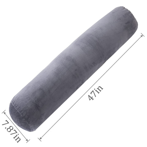 1 MIDDLE ONE grey body pillow enhances any bed with versatile back and side support.