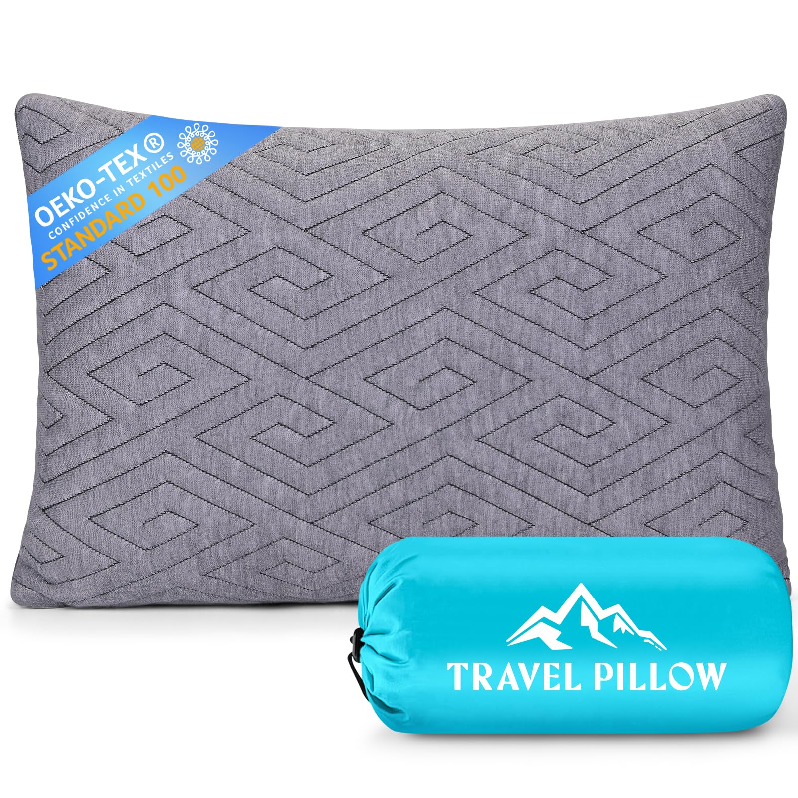 1 MIDDLE ONE Travel Pillow with a zipper cover for adjustable comfort on the go