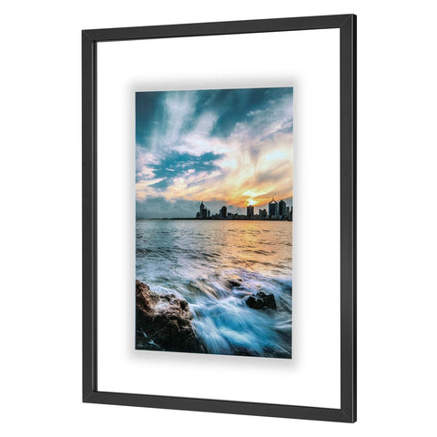 ONE WALL 18x24 floating frame front view with double glass floating effect for wall display.