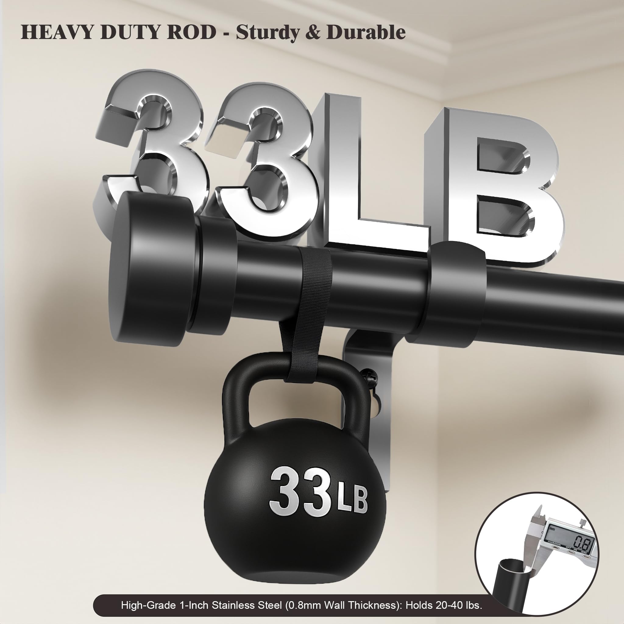 Oneach 3x outer rods and 7-8in inner rod offer sturdy versatility.