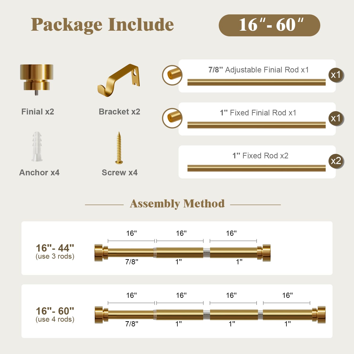 Oneach brass gold finish resists chipping and fading for long-lasting elegance