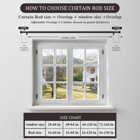 Oneach curtain rod brackets with decorative finials add style and stability.
