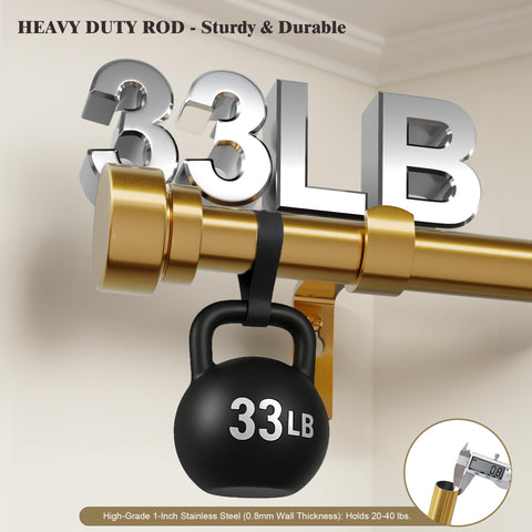 Oneach 1-inch brass gold outer rod adds premium look to any room