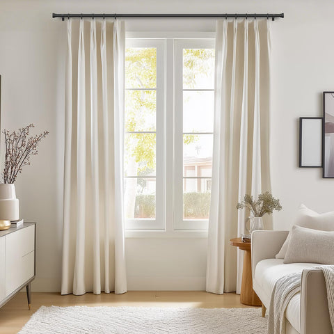 Oneach telescoping curtain rod from Oneach shows adjustable length for a precise fit.