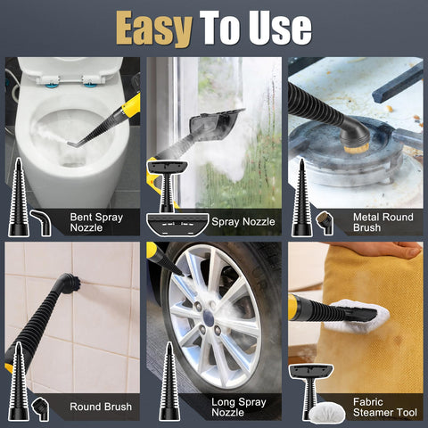 OneAmg steam cleaner’s 450ml tank powers long cleaning sessions.