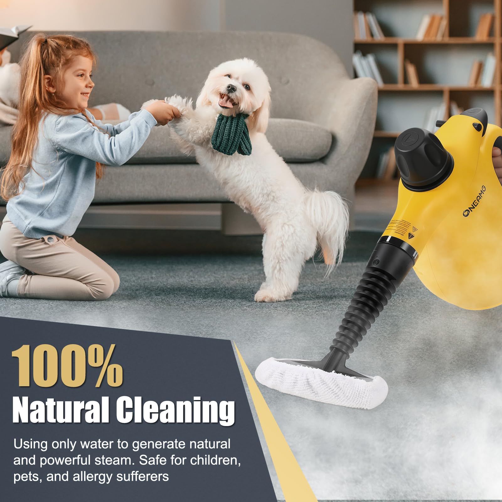 OneAmg ergonomic handle reduces hand fatigue during use.