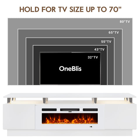 OneBlis fireplace control panel with two heat settings for cozy warmth.