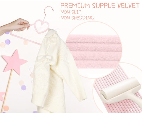 OneDream Pink Heart Velvet Hanger helps maintain garment shape during wear