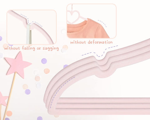 OneDream pink heart hanger stackable for space-saving outfit organization