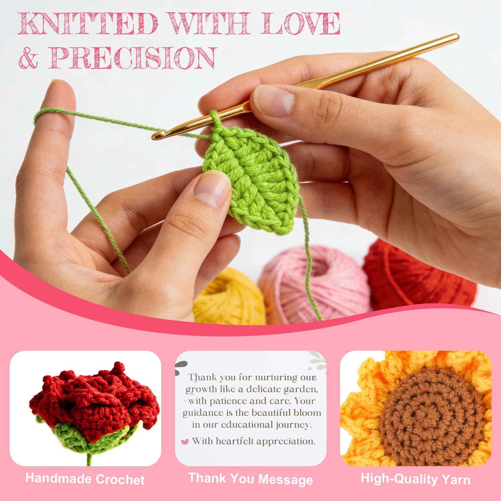 ONEHAUS crochet tulip highlights soft petals perfect for gifting.