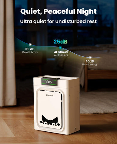 Oneisall air purifier refreshes 2200 sq ft living room in 60 minutes