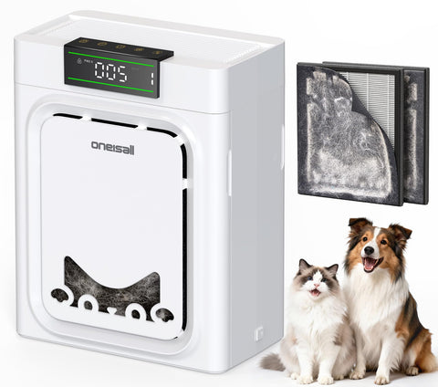 Oneisall air purifier for pet hair capture with real-time display