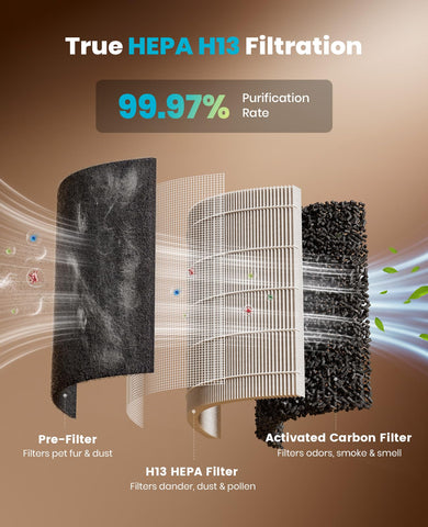Oneisall Pet Air Purifier visible filter window and washable pre-filter for easy maintenance